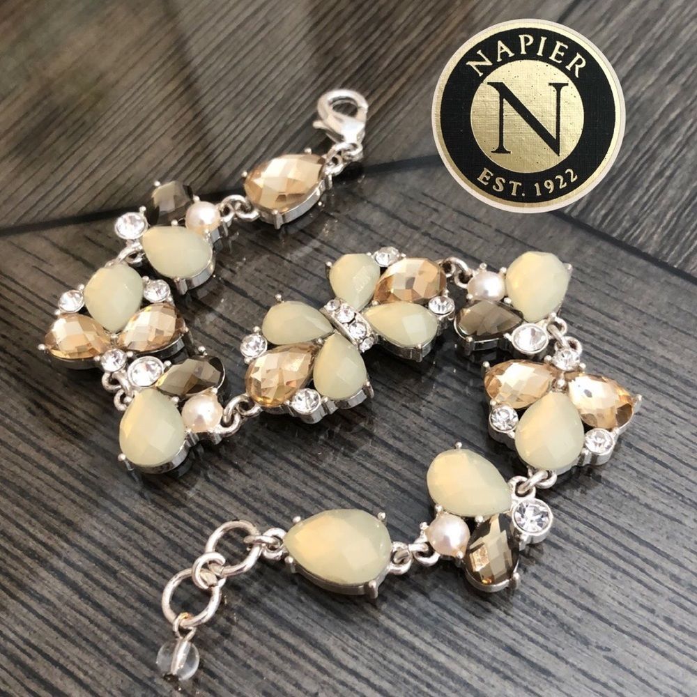 Napier Rhinestone & Gem Bracelet